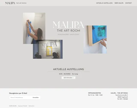 Screenshot/Foto vom Projekt Galerie Malipa Artroom